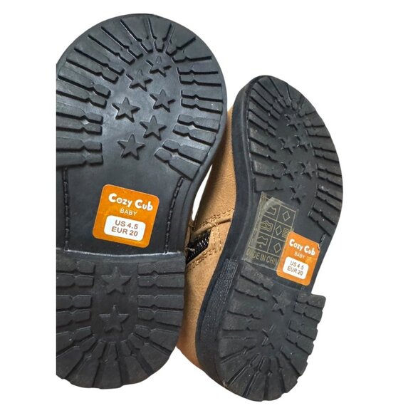 Toddler Girls Cozy Cub Leopard Faux Cow‎ Fur Cowboy Boots Size 4.5 NWB - Picture 4 of 9